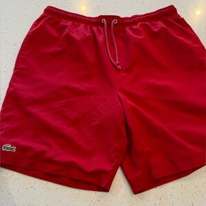 Lacoste Sport Shorts Men's 5 Large Red Jogger Casual Adjustable Lounge Activewea